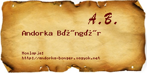 Andorka Böngér névjegykártya